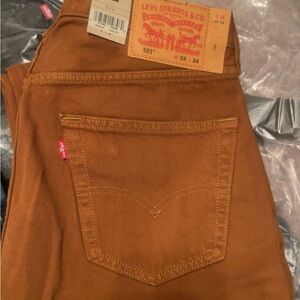 Levi's 501 Rust Brown Jeans with Red Tab